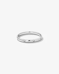 Bezel Set Diamond Accent Minimalism Ring in 10kt White Gold