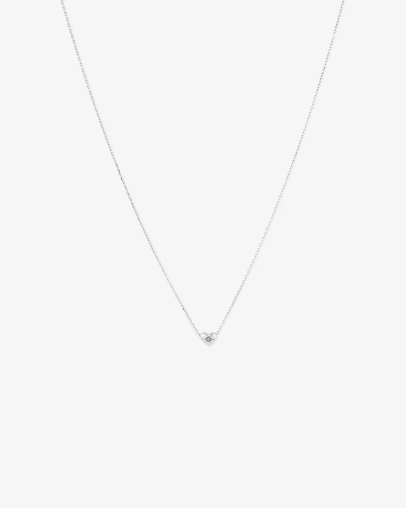 Mini Heart Necklace with .004TW of Diamonds in Silver