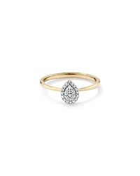 0.10 Carat TW Pear Cluster Diamond Promise Ring in 10kt Yellow and White Gold