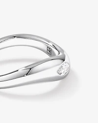 0.20 Carat TW Laboratory-Grown Marquise Diamond Swirl Ring in Sterling Silver
