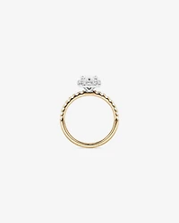 1.78 Carat TW Emerald Cut Laboratory-Grown Diamond Halo Engagement Ring in 14kt White Gold