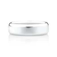 7mm Flat Bevelled Wedding Band in Sterling Silver