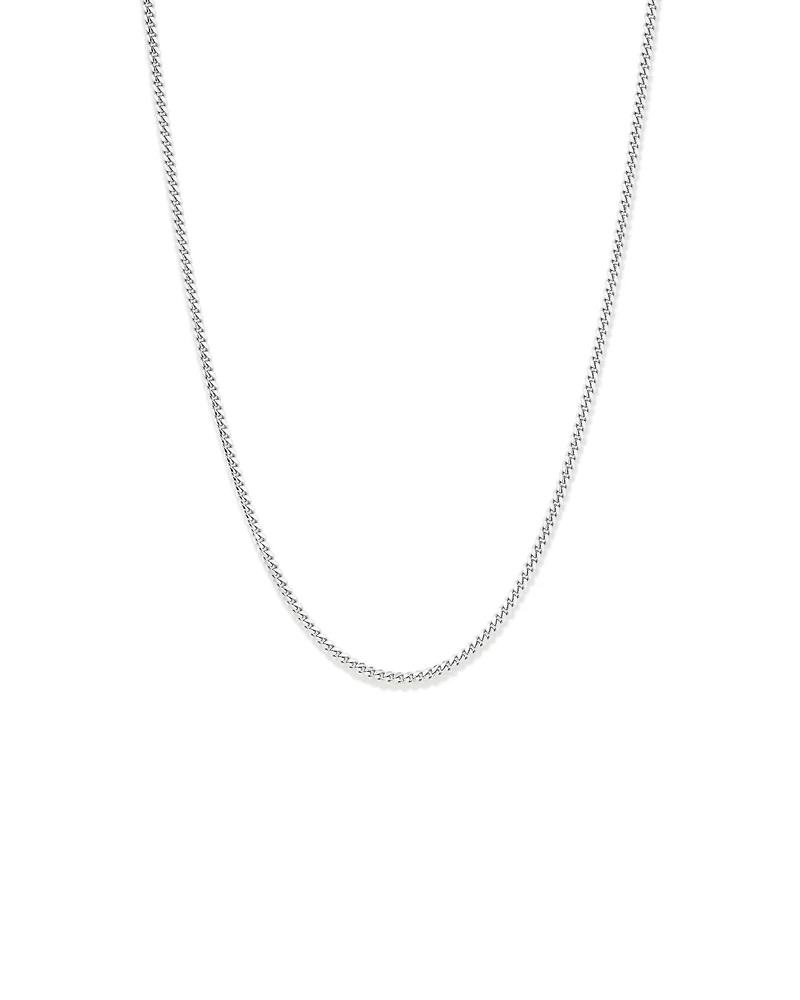 55cm (22") 3.5mm Width Miami Curb Chain Necklace in Sterling Silver