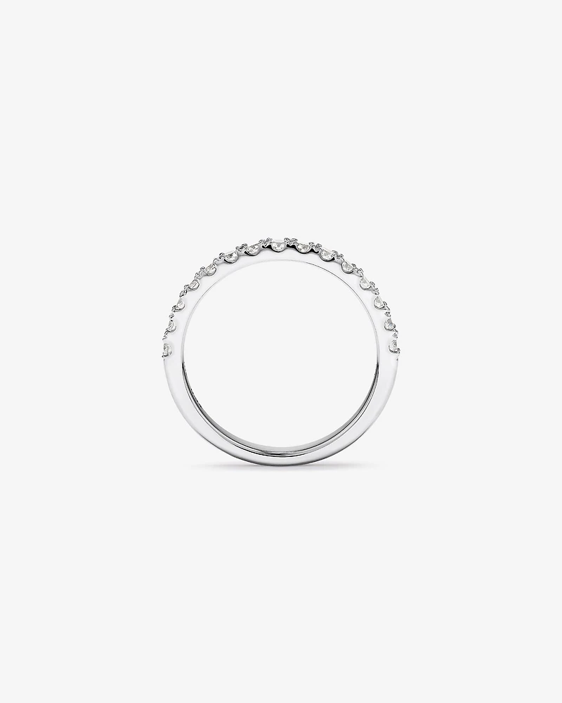 0.34 Carat TW Round Brilliant Claw-Set Wedding Band in 18kt White Gold