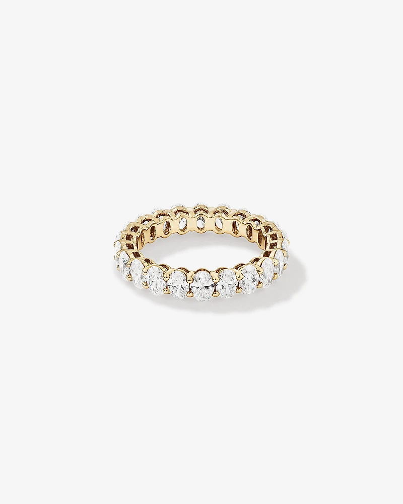 3.15 Carat TW Oval Laboratory-Grown Diamond Eternity Ring in 14kt White Gold