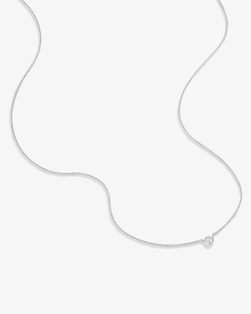 Diamond Serendipity Single Stone Necklace in Sterling Silver