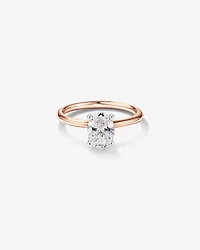 Carat TW Oval Laboratory-Grown Diamond Solitaire Engagement Ring in 14kt White Gold