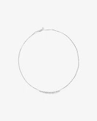 Graduated Round Cubic Zirconia Necklace in Sterling Silver