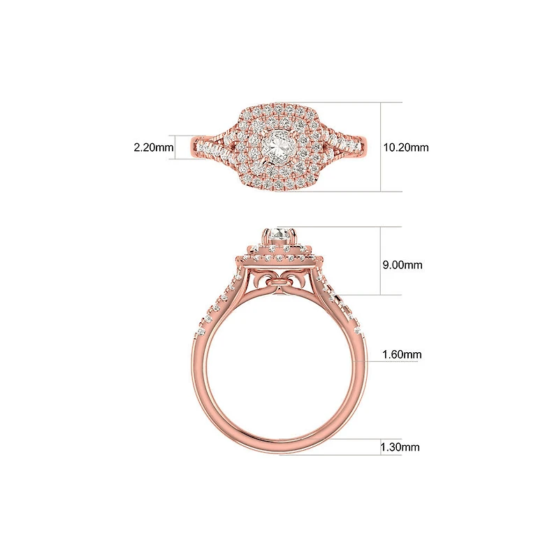 Bridal Set with 1.18 Carat TW of Diamonds in 14kt White Gold