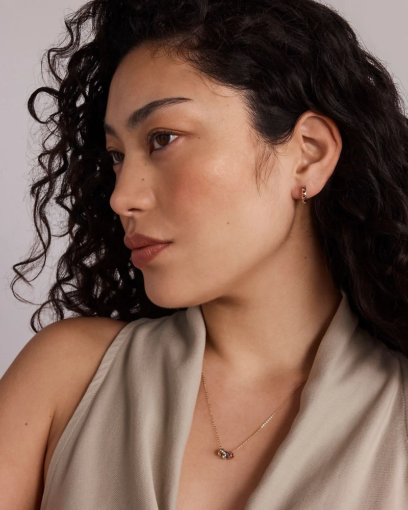 Signature Connect Huggie Earrings in 10kt Rose Gold