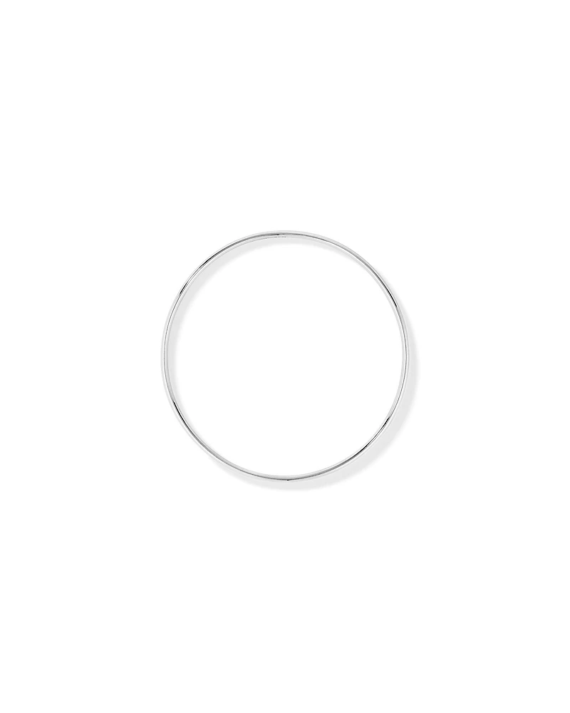 3.7mm Solid Round Bangle in Sterling Silver