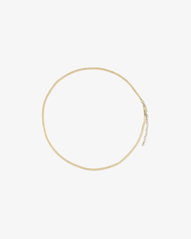 45cm (18”) 2mm-2.5mm Width Herringbone Chain in 10kt Yellow Gold