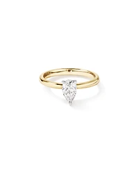 Bague de fiançailles solitaire diamant taille poire certifié TW de 0,70 carat en or jaune et blanc 18 carats