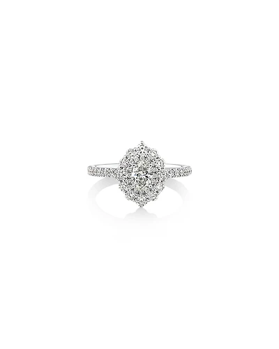 Sir Michael Hill Designer Oval Engagement Ring with 0.92 Carat TW Diamonds in 18kt White Gold