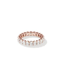 3.15 Carat TW Oval Laboratory-Grown Diamond Eternity Ring in 14kt White Gold