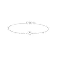 Mini Heart Bracelet with .004TW of Diamonds in Silver