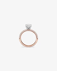 1.95 Carat TW Oval Cut Laboratory-Grown Diamond Solitaire Side Accent Engagement Ring in 14kt White Gold