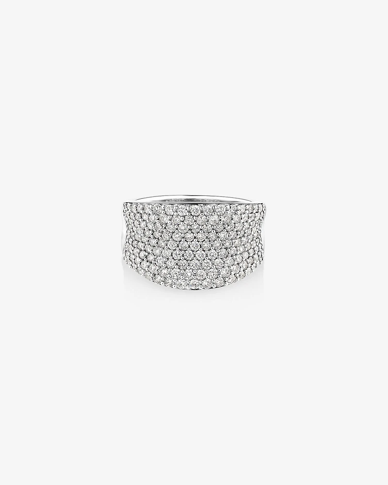 Pave Classic Ring with 1.50 Carat TW Diamond in 14kt White Gold