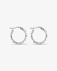Large Diamond Cut Mirror Hoops in Sterling Silver