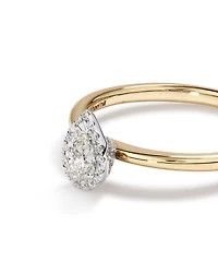 0.31 Carat TW Pear Cut Diamond Halo Engagement Ring in 14kt Yellow and White Gold
