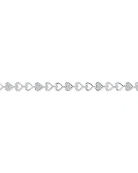 Cubic Zirconia open and closed Heart Bracelet in Sterling Silver