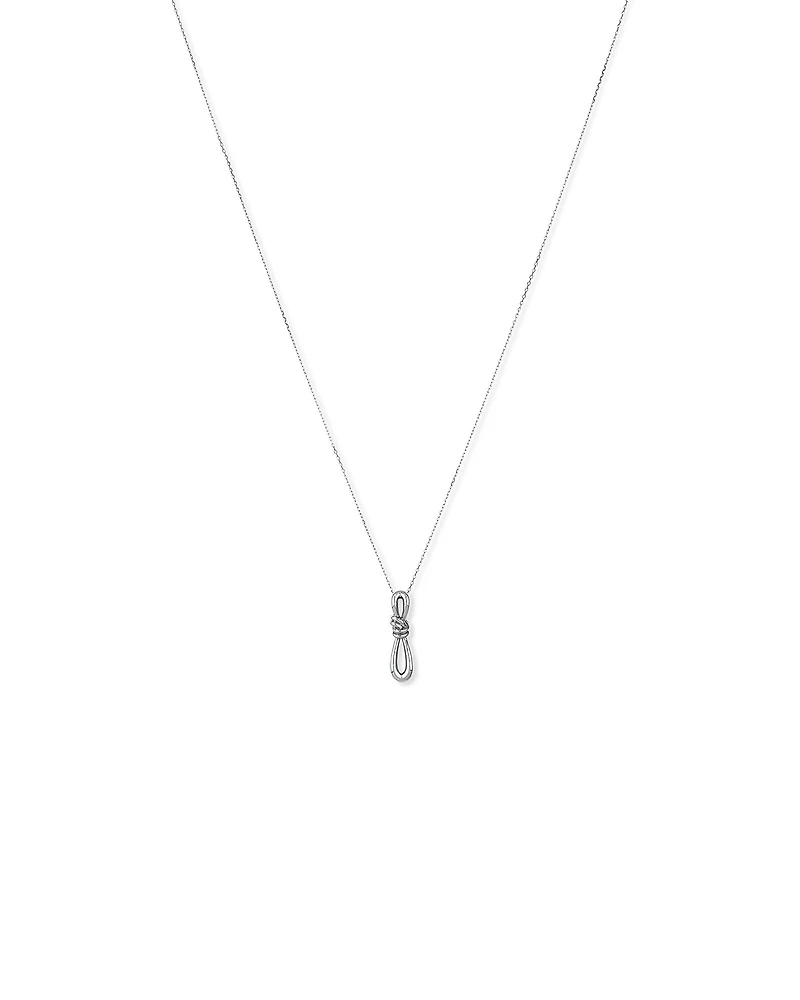 Vertical Sliding Knot Pendant Necklace in Sterling Silver
