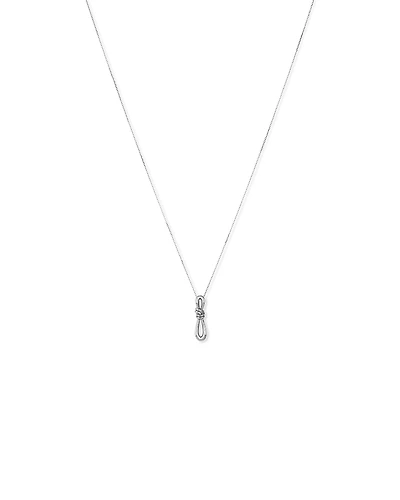 Vertical Sliding Knot Pendant Necklace in Sterling Silver