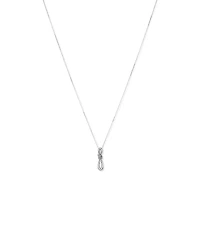 Vertical Sliding Knot Pendant Necklace in Sterling Silver