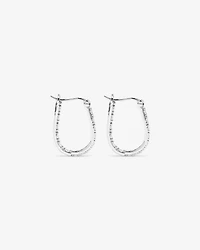 Pavé Cubic Zirconia Horseshoe Hoop Earrings in Sterling Silver