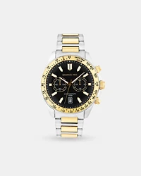 Two-Tone Men's Chronograph Watch in Gold Tone Stainless Steel