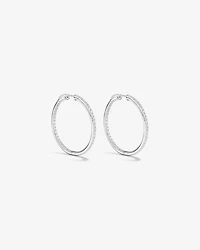 Hoop Earrings with Cubic Zirconia in Sterling Silver