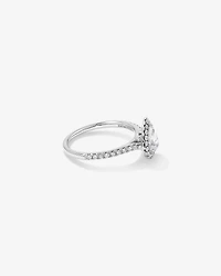 Halo Pear Engagement Ring with 0.92 Carat TW of Diamonds in 14kt White Gold