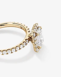 1.78 Carat TW Emerald Cut Laboratory-Grown Diamond Halo Engagement Ring in 14kt White Gold