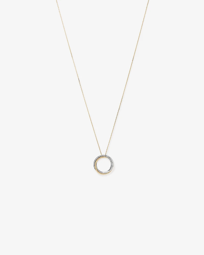 Collier pendentif croisé TW avec diamants TW de 0,11 carat en argent sterling et or jaune 10 carats