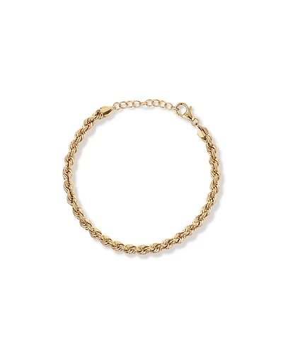 Bracelet corde semi-massif 19 cm (7.5") en or jaune 10 carats