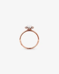 1.46 Carat TW Oval Cut Laboratory-Grown Diamond Halo Engagement Ring in 14kt Rose and White Gold