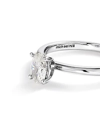 Bague de Fiançailles Solitaire en Diamant Taille Ovale 0,50 Carat TW en Or Blanc 14 kt