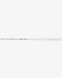 Half Cultured Freshwater Pearl Half Paperclip Chain Bracelet in Sterling Silver