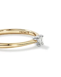 Emerald Cut Diamond Solitaire Promise Ring in 10kt Yellow and White Gold