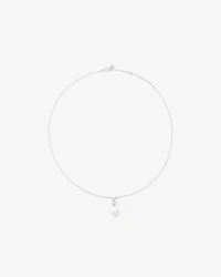 Oval Cultured Freshwater Pearl Dome Drop Stud Earrings and Pendant Necklace Set in Sterling Silver
