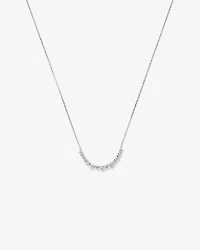 Graduated Round Cubic Zirconia Necklace in Sterling Silver