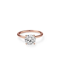 Bague De Fiançailles Solitaire En Diamant De Laboratoire Rond Brillant De 2 Carats Poids Total En Or Blanc 14 Carats