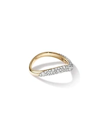 Carat TW Diamond Stardust Wave Ring in 10kt Yellow Gold