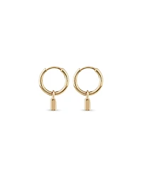 Signature Lock Hoop Huggie Earrings in 10kt Yellow Gold