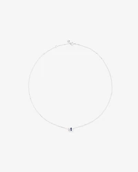 Sapphire & Diamond Dot Dash Rondell Pendant with 0.21 Carat TW in 10kt White Gold