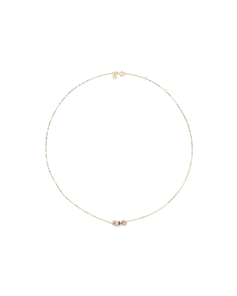 50cm (20'') Signature Connect Rondel Necklace in 10kt Yellow, Rose and White Gold