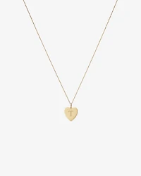 Diamond Accent Engravable Heart Pendant in 10kt Yellow Gold