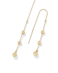 Boucles d'oreilles à fil perlé en or jaune 10 K