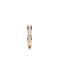 Bague De Mariage En Diamant De Laboratoire Rond Brillant De 1,00 Carat Poids Total Sertie En Canal En Or Jaune 14 Carats