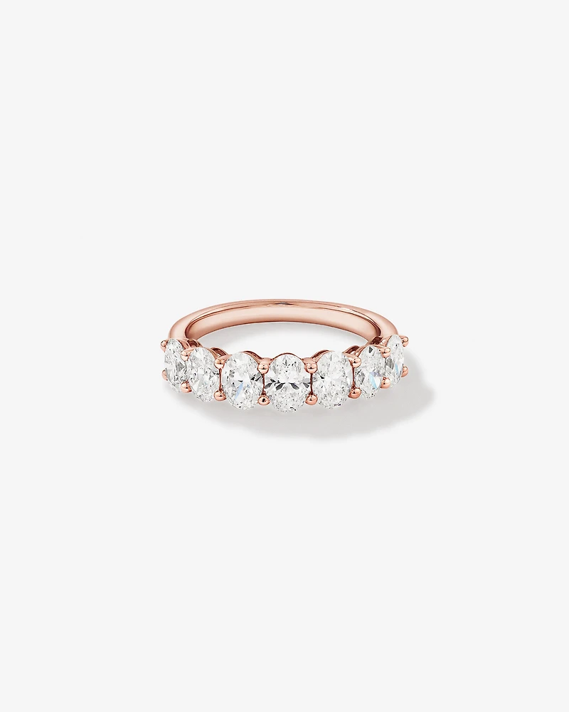 Bague De Mariage En Diamant De Laboratoire Ovale De 2,00 Carats Poids Total En Or Blanc 14 Carats